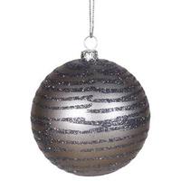 Vickerman 4" Pewter Matte-Glitter Ball Ornament (4 pack)