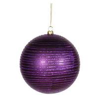 Vickerman 4.75" Purple Matte Glitter Ball Ornament (3 pack)