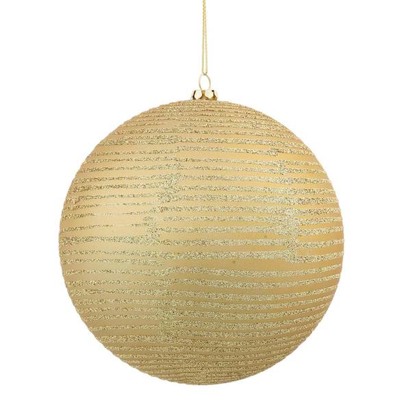 4.75" Gold Matte-Glitter Ball Ornament (3 pack)