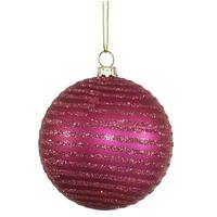 Vickerman 4.75" Magenta Matte-Glitter Ball Ornament (3 pack)
