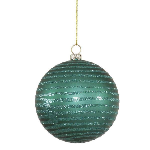 4.75" Emerald Matte-Glitter Ball Ornament (3 pack)