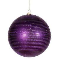 Vickerman 5.5" Purple Matte-Glitter Ball Ornament (2 pack)