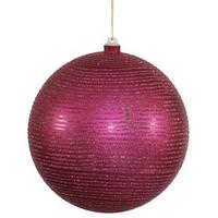 Vickerman 5.5" Magenta Matte-Glitter Ball Ornament (2 pack)