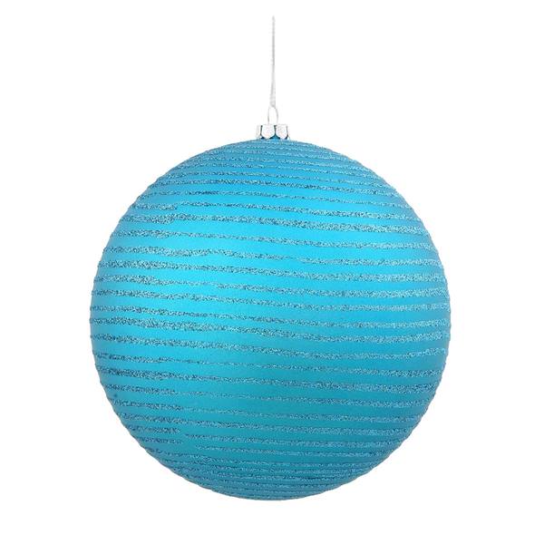 5.5" Teal Matte Glitter Ball Ornament (2 pack)