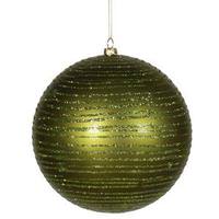 Vickerman 5.5" Dark Olive Matte-Glitter Ball Ornament (2 pack)