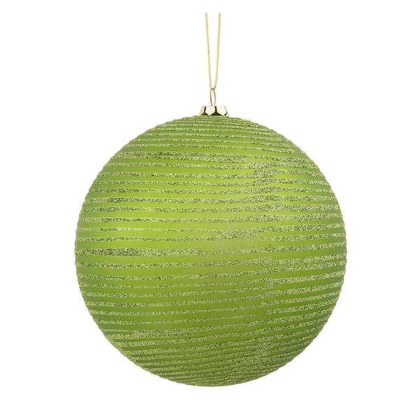 5.5" Lime Matte Glitter Ball Ornament (2 pack)