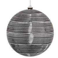 Vickerman 5.5" Black Matte-Glitter Ball Ornament (2 pack)