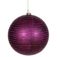 Vickerman 5.5" Plum Matte-Glitter Ball Ornament (2 pack)