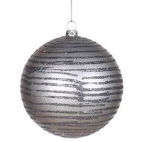 Vickerman 5.5" Pewter Matte-Glitter Ball Ornament (2 pack)