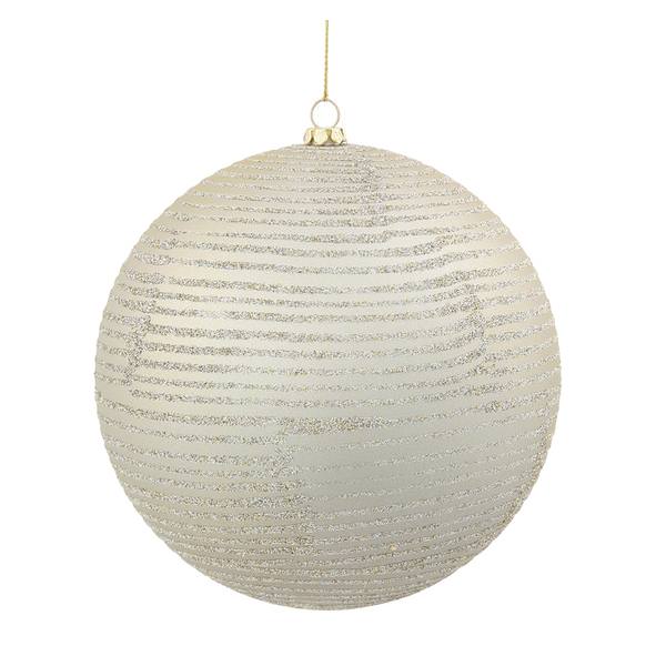 5.5" Champagne Matte Glitter Ball Ornament (2 pack)