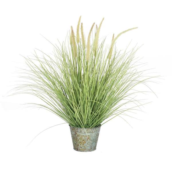 34" Artificial Green Dogtail Grass with Pot