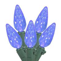 View 200 Light 100' Green Wire Blue LED C6 Set 6" Spacing
