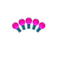 View 25 Light 16' Green Wire Pink Ceramic G30 LED String with 8" Spacing