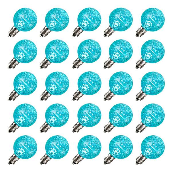 .38 watt G40 Teal Faceted LED Candelabra Screw Base (25 pack)