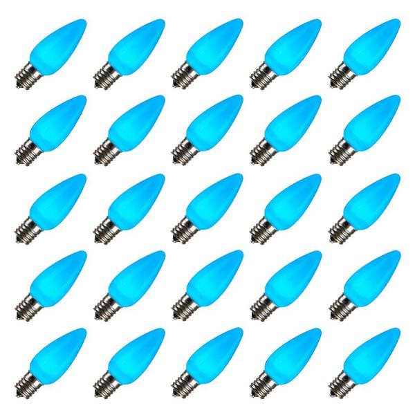 0.96 watt 130 volt C9 Intermediate Screw Teal LED (25 pack)