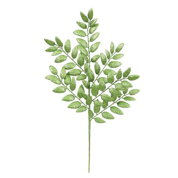 22" Artificial Green Glitter Honey Locust Spray (6 pack)