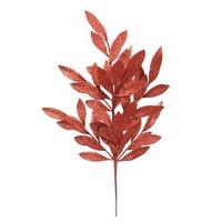 Vickerman 22" Red Glitter Bay Leaf Spray (6 pack)