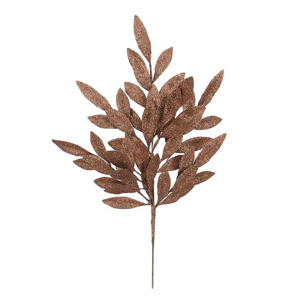 22" Chocolate Glitter Bay Leaf Spray (6 pack)