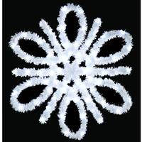 Vickerman 48 Light 4.5' Pure White C7 LED Metallic Spiral Snowflake Pole Decoration