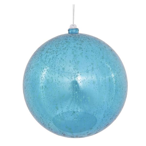 12" Teal Shiny Mercury Ball Ornament