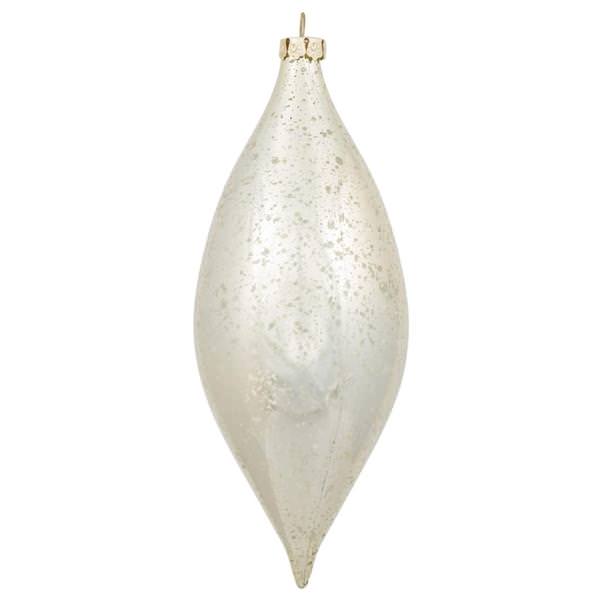 7" Champagne Shiny Mercury Drop Ornament (4 pack)