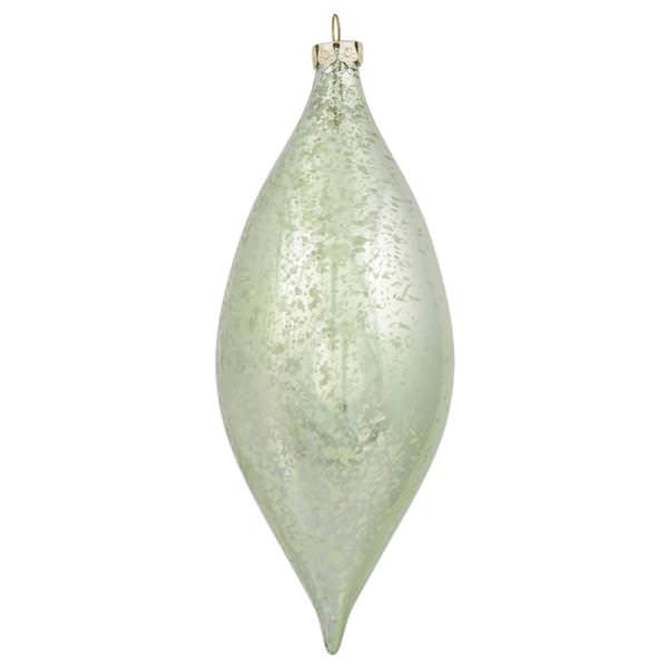 7" Celadon Shiny Mercury Drop Ornament (4 pack)