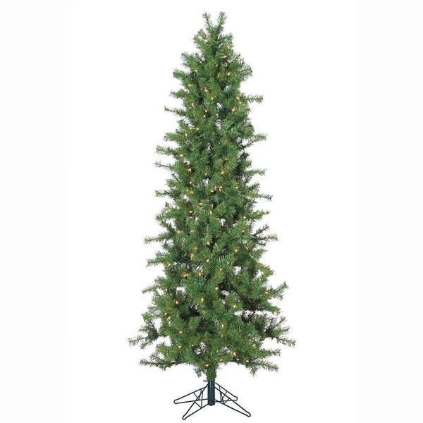 7' x 36" Artificial Slim Spruce 300 Clear Lights