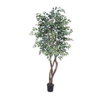 Vickerman 84" Potted Artificial Varigated Heartand Ficus Tree