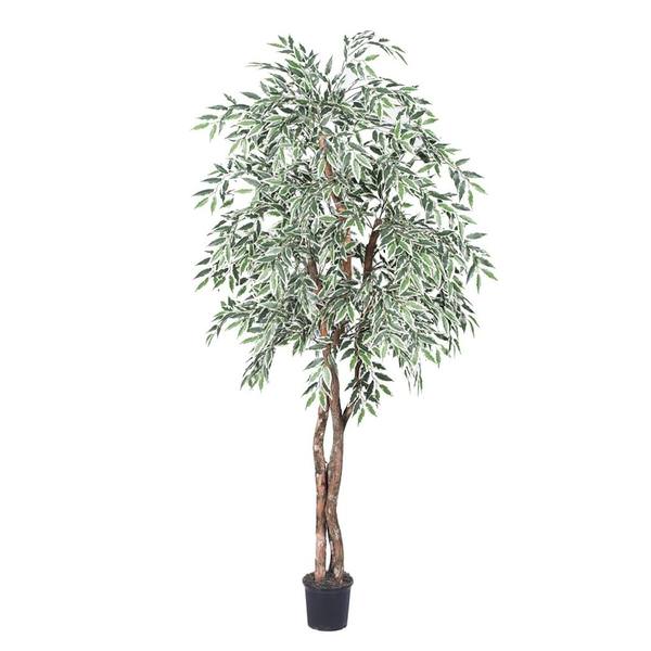 72" Potted Artificial Heartand Varigated Smilax Tree