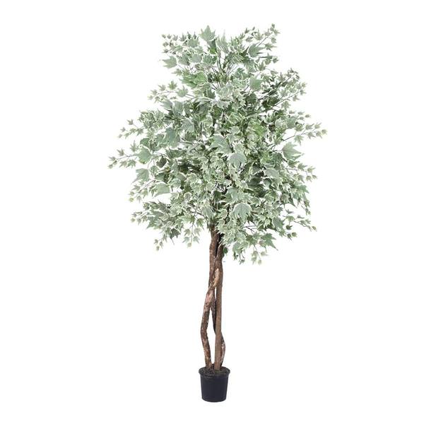 72" Potted Artificial Heartand Silver Maple Tree