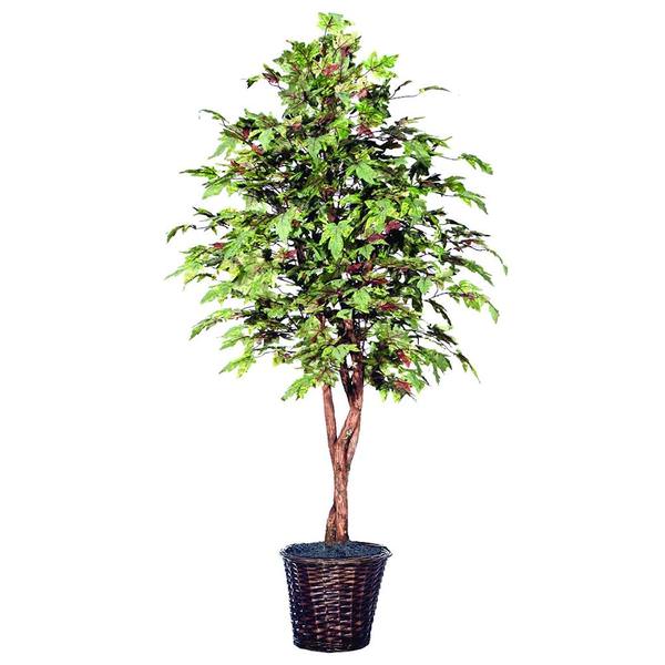 72" Potted Artificial Heartand Frosted Maple Tree