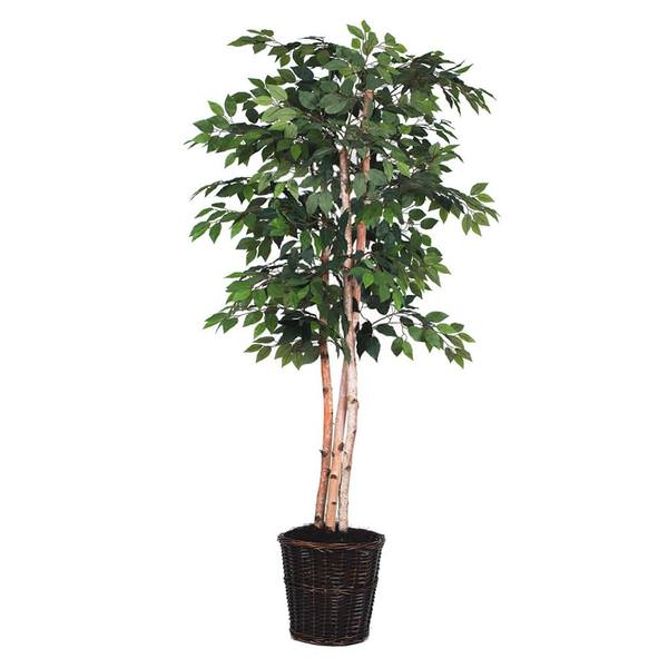 72" Potted Artificial Heartand Paper Birch Tree