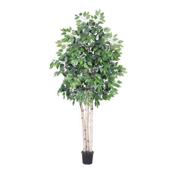 78" Potted Artificial Heartand Paper Birch Tree