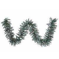 Vickerman 9' Artificial Crystal Frosted Balsam Garland with 50 Clear Lights