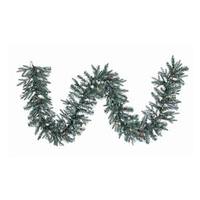 Vickerman 9' Artificial Crystal Frosted Balsam Garland with 50 Multi-Color Lights