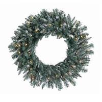 Vickerman 30" Artificial Crystal Frosted Balsam Wreath 50 Clear Lights