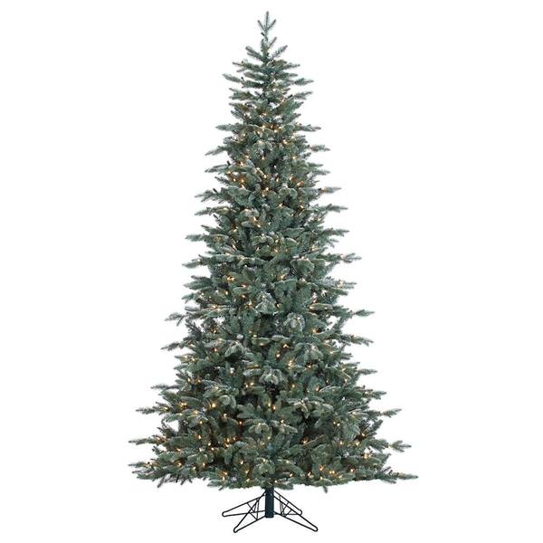 7.5' x 54" Artificial Crystal Balsam Fir Tree with 750 Clear Lights