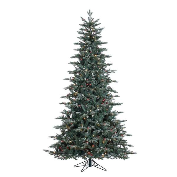 7.5' x 54" Artificial Crystal Balsam Fir Tree with 750 Multi Color Lights