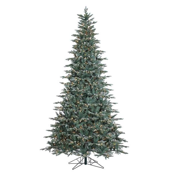 9' x 63" Artificial Crystal Balsam Fir Tree with 1000 Clear Lights