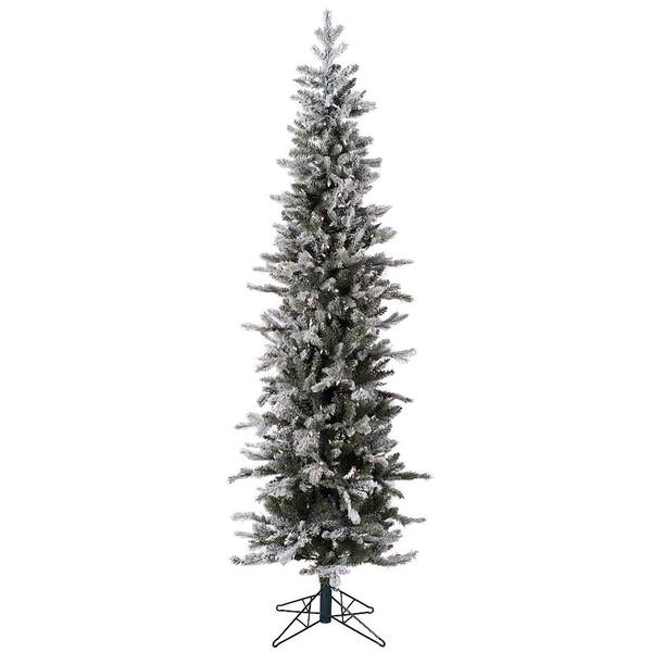 5' x 23" Artificial Frosted Glitter Tannenbaum Pine Tree with 150 Warm White LED Lights