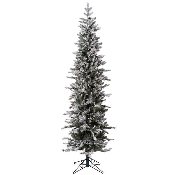 6' x 24" Artificial Frosted Glitter Tannenbaum Pine Tree with 250 Warm White LED Lights