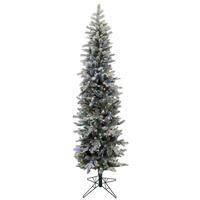 Vickerman 6' x 24" Artificial Frosted Glitter Tannenbaum Pine 250 Multi-Color LED Lights with On / Off Switch