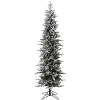 Vickerman 7' x 25" Artificial Frosted Glitter Tannenbaum Pine 300 Clear Lights with On / Off Foot Switch