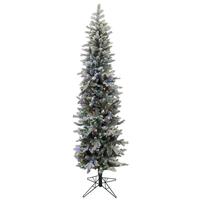 Vickerman 9' x 30" Artificial Frosted Glitter Tannenbaum Pine 550 Multi-Color LED Lights with On / Off Foot Switch