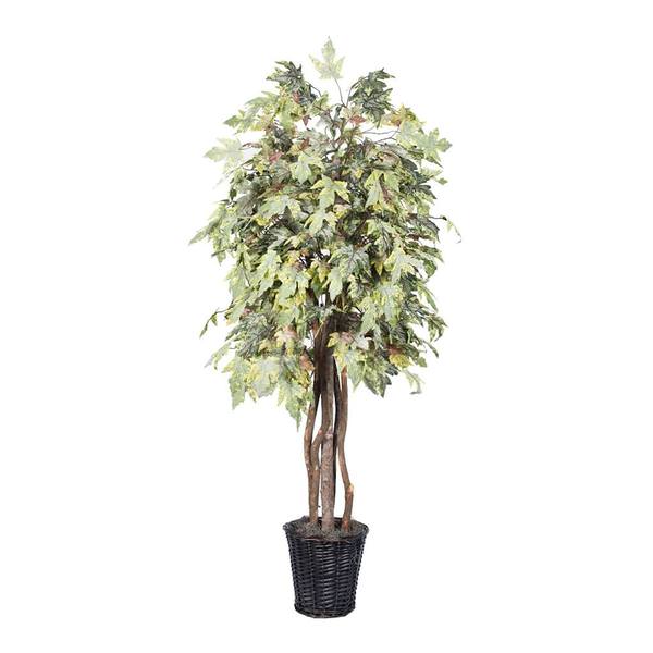 72" Potted Artificial Frosted Executive Maple Tree