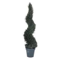 Vickerman 48" Artificial Pond Cypress Spiral in Black Pot