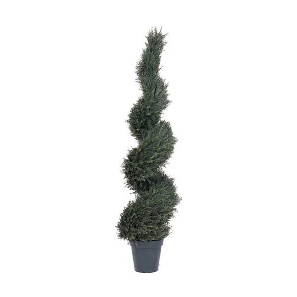 63" Artificial Pond Cypress Spiral in Black Pot