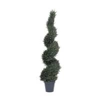 Vickerman 63" Artificial Pond Cypress Spiral in Black Pot