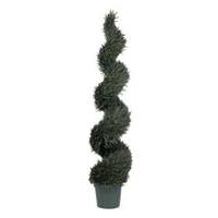Vickerman 72" Artificial Pond Cypress Spiral in Black Pot