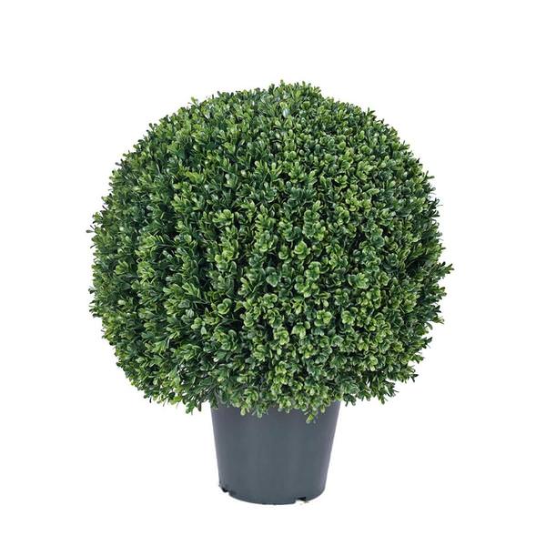 20" Artificial Boxwood in Black Pot